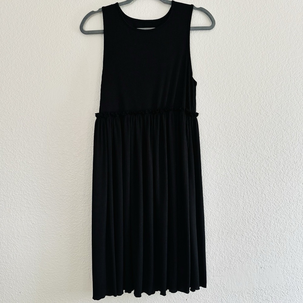 SHEIN Black Sleeveless Pleated Dress Elegant Casual Wear Size XL